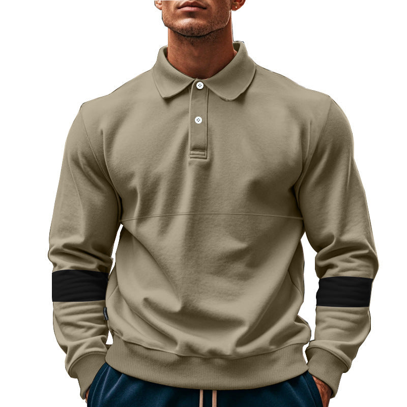 Fashion Long-sleeved Lapel Polo Shirt