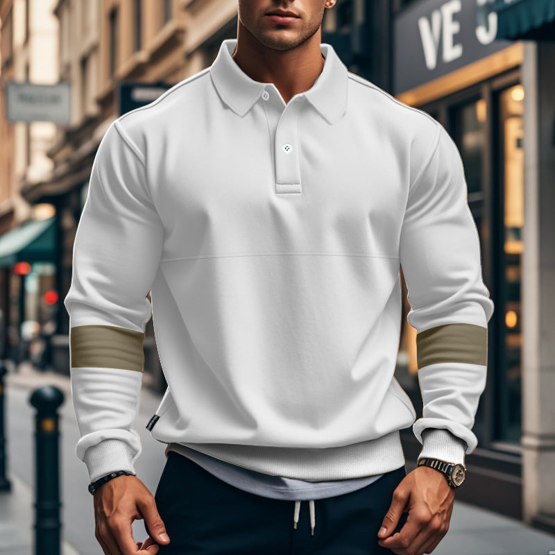 Fashion Long-sleeved Lapel Polo Shirt