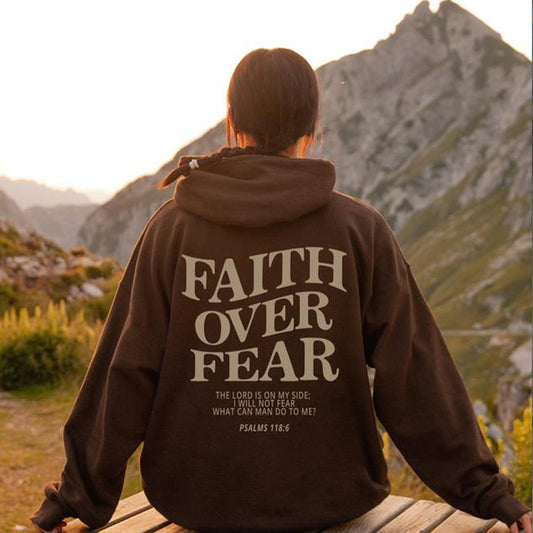 Faith Over Fear Christian Hoodie Christian Sweatshirt Jesus Hoodie Trendy Hoodie Bible Verse